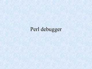 Perl debugger
 
