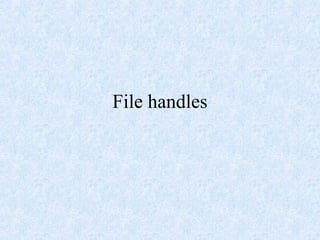 File handles
 
