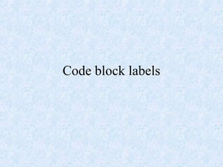 Code block labels
 