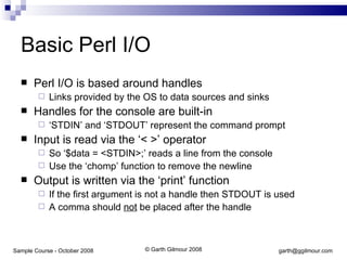 Perl Development (Sample Courseware) | PPT