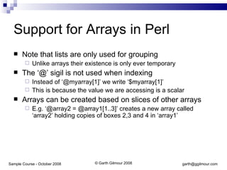Perl Development (Sample Courseware) | PPT