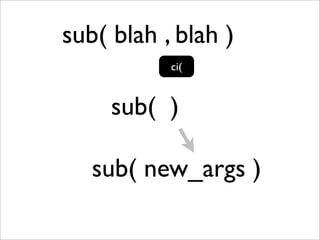 sub( blah , blah )
           ci(


     sub( )

   sub( new_args )
 