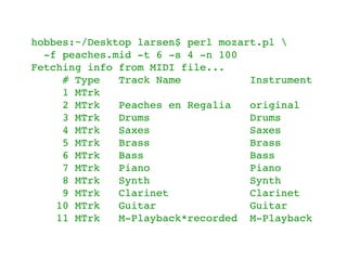 Perl, musica automagica