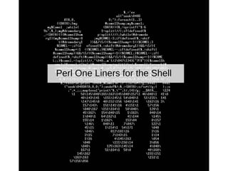 Perl One Liners for the Shell