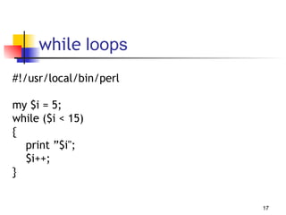 Comprehensive Perl Programming Tutorial for Bioinformatics and ...