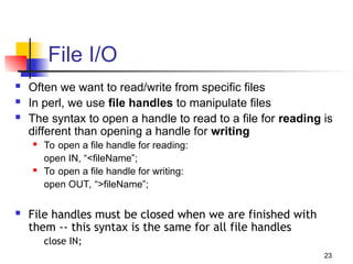 Comprehensive Perl Programming Tutorial for Bioinformatics and ...