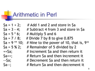 Comprehensive Perl Programming Tutorial for Bioinformatics and ...