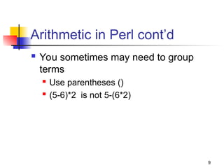 Comprehensive Perl Programming Tutorial for Bioinformatics and ...