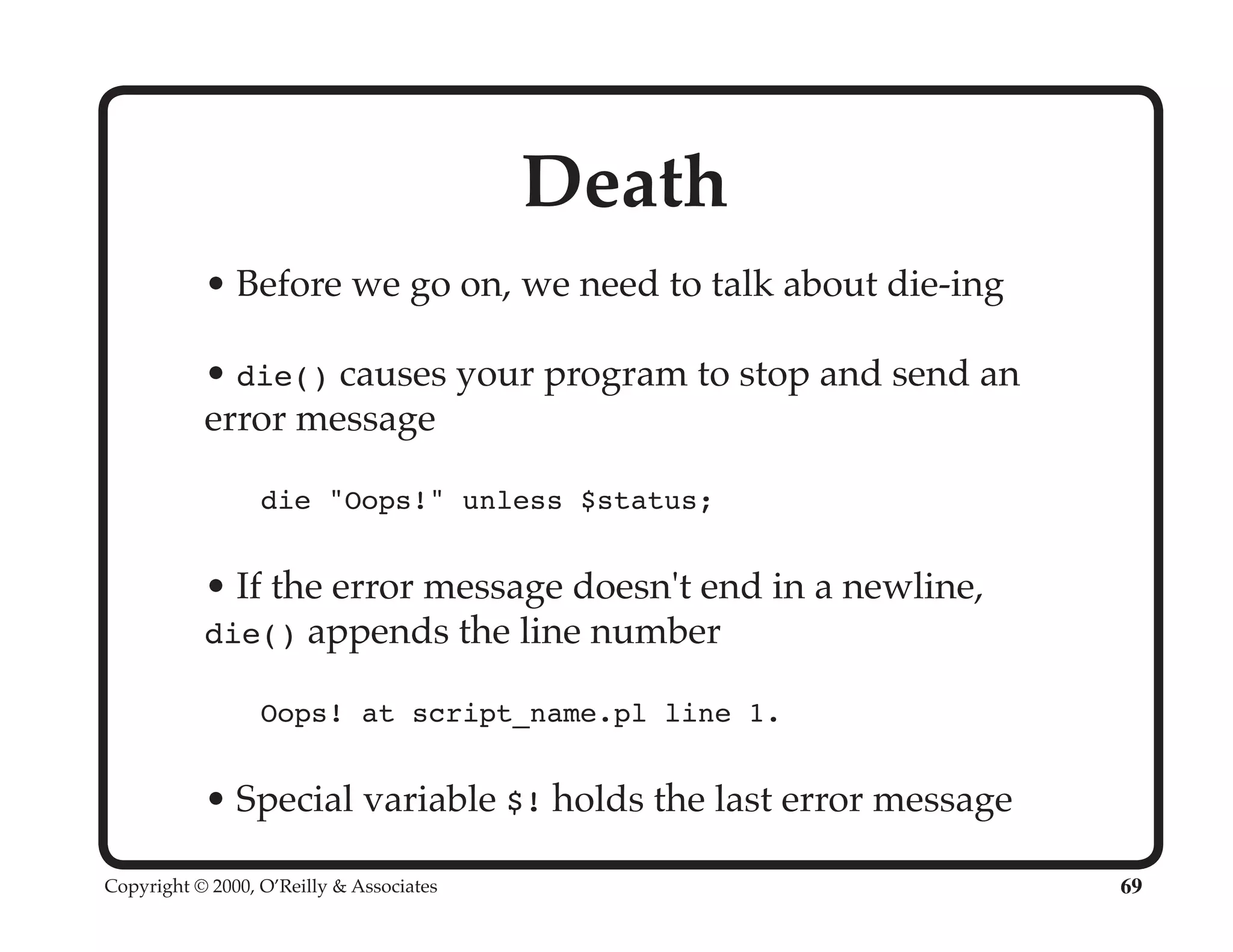 Perl University: Getting Started with Perl