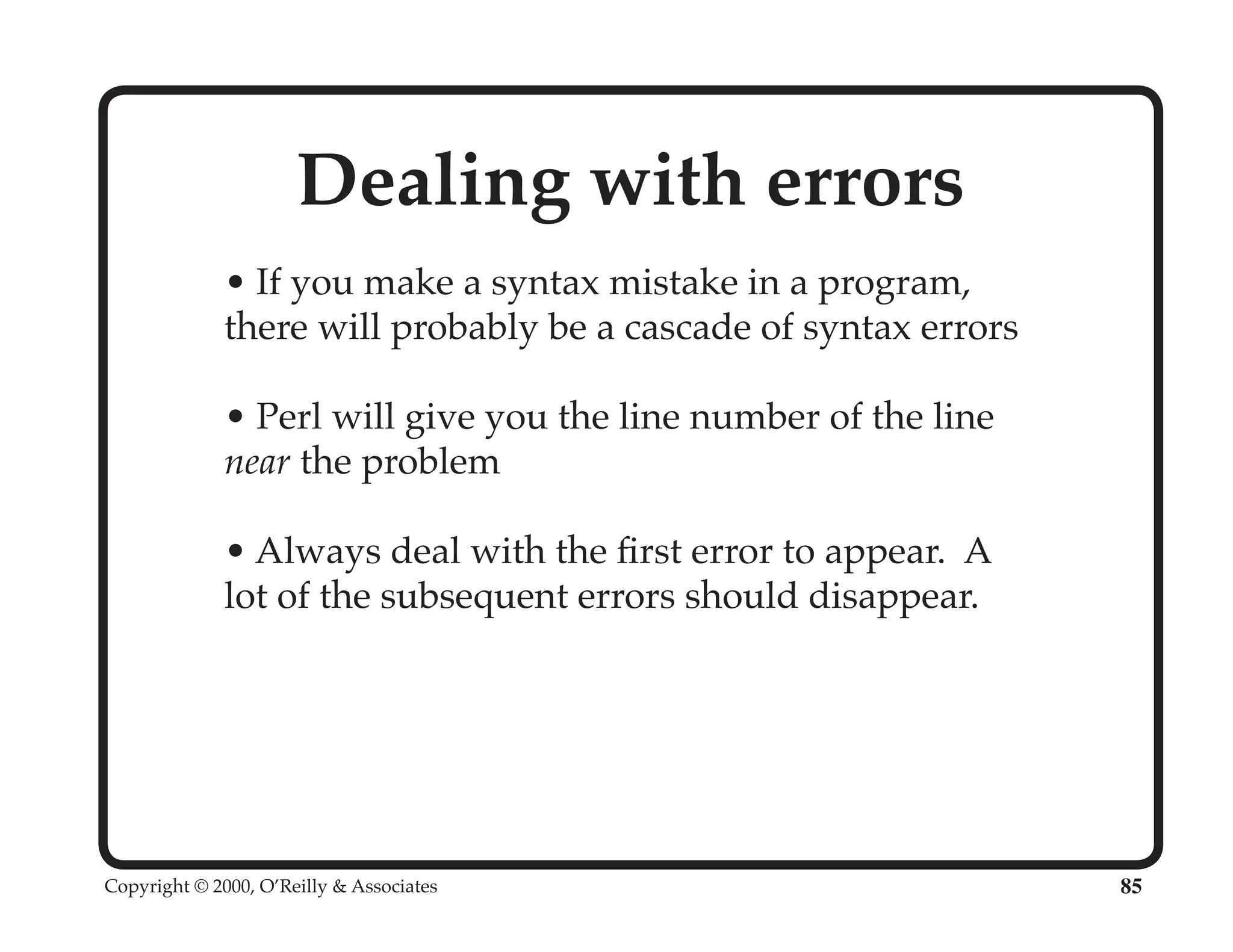 Perl University: Getting Started with Perl