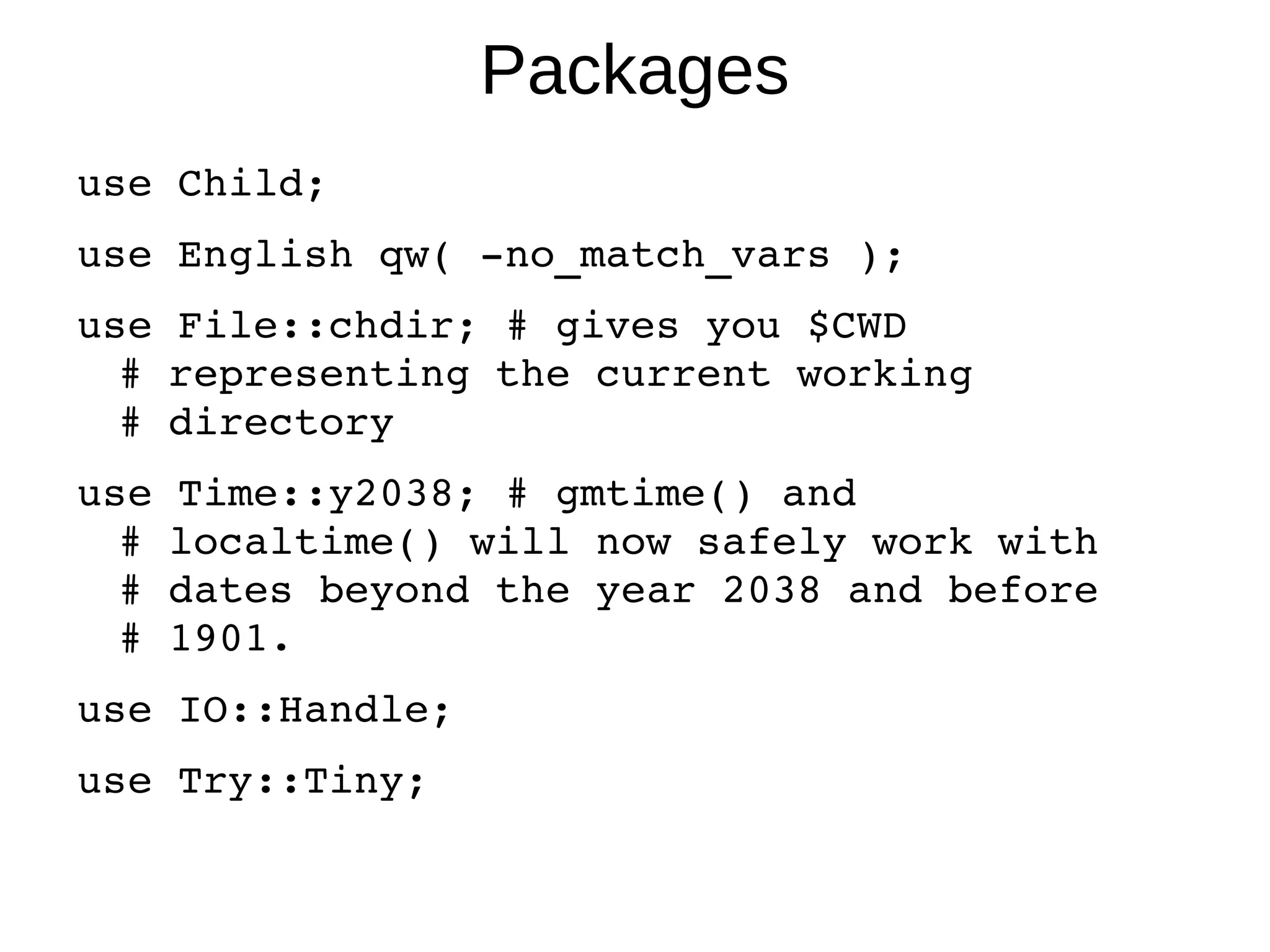 Packages use Child; 