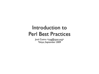 Perl best practices