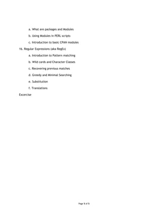 Perl course contents | PDF