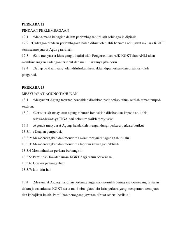 Perlembagaan Kelab Guru