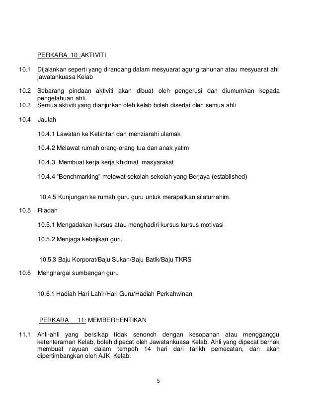 Perlembagaan Kelab Guru Dan Staf Al Itqan 2015 Pdf