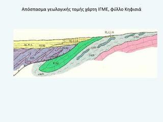 Απόσπασμα γεωλογικής τομής χάρτη ΙΓΜΕ, φύλλο Κηφισιά
 