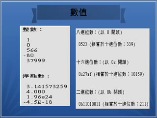 數值
 