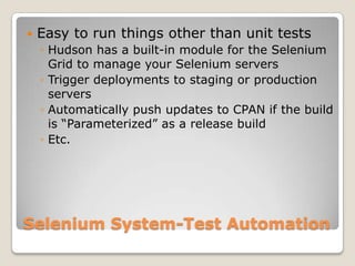 Automating Perl deployments with Hudson Slide 14
