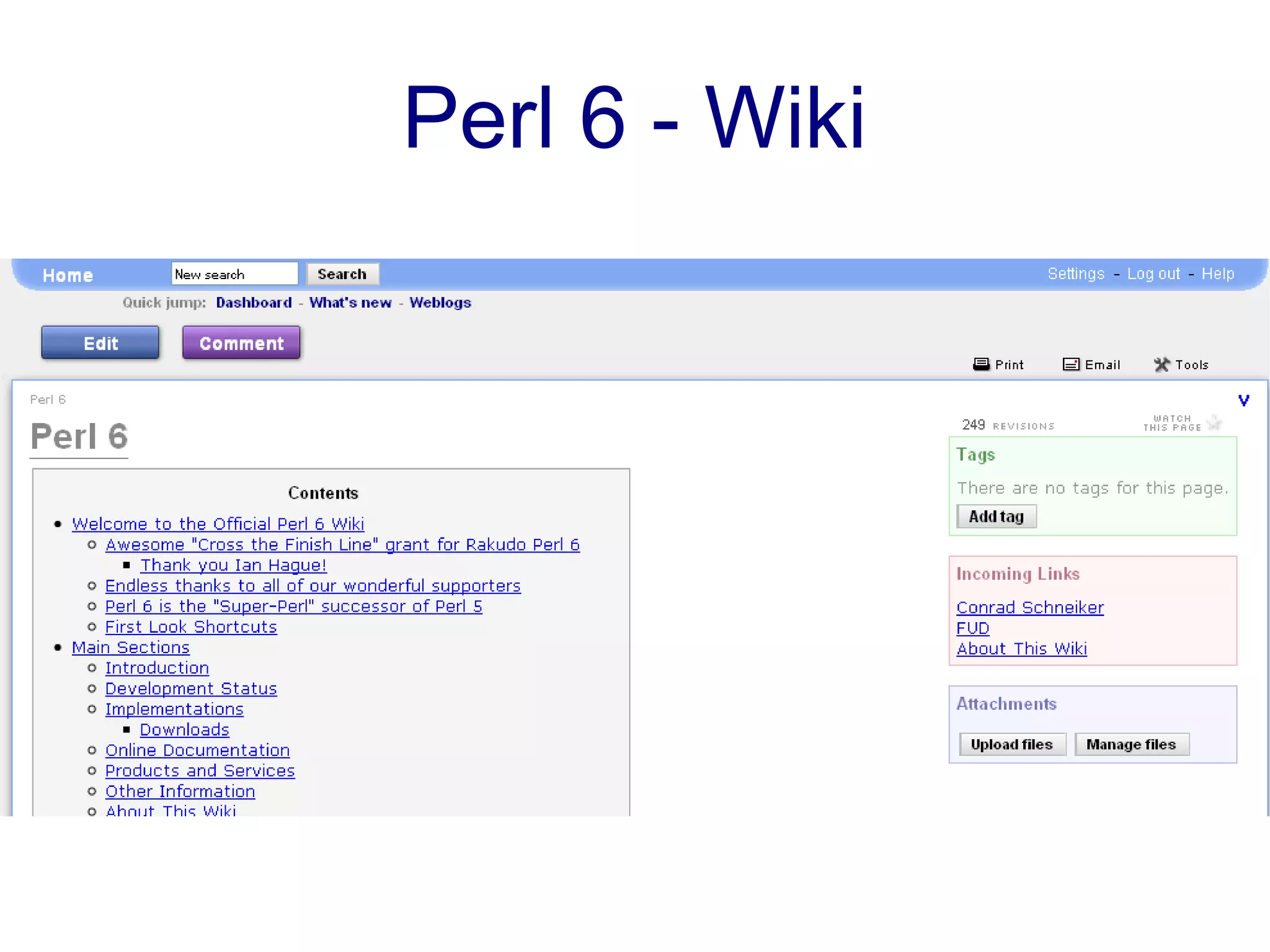 Perl 6 - Wiki
 