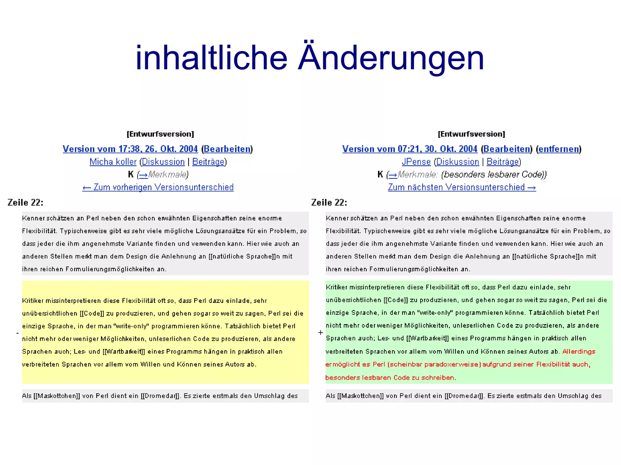 inhaltliche Änderungen
 