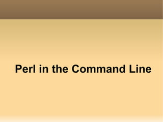 Perl in the Command Line 
