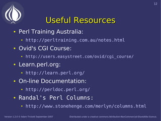 Perl Introduction (OLD - NEARLY OBSOLETE)