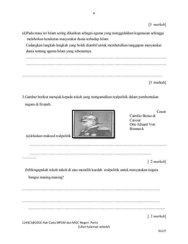 Soalan Kertas 2. Trial Perlis 2016
