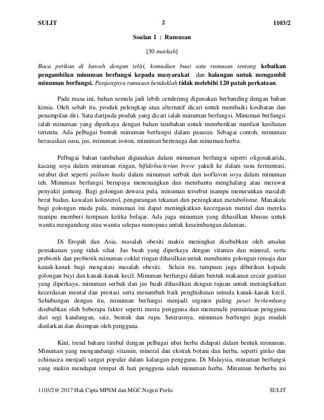 Kertas Percubaan Spm Bm Perlis 2017