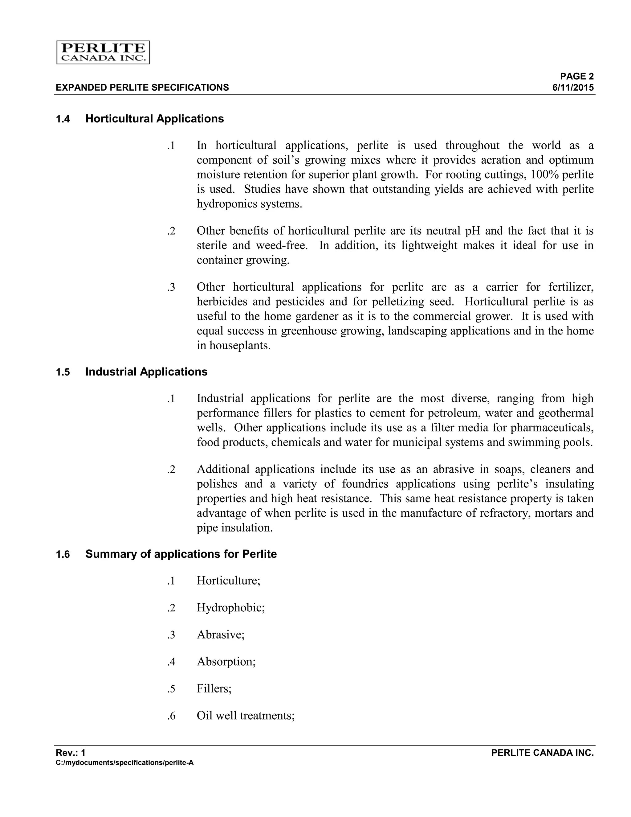 Perlite provided a good production in soil | PDF