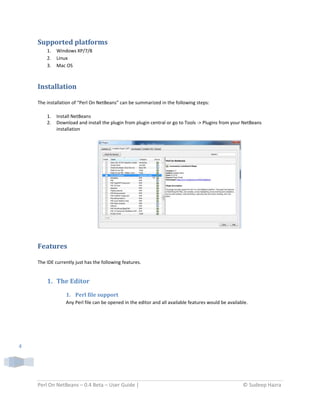 Perl on NetBeans v0.4 - User Guide | PDF