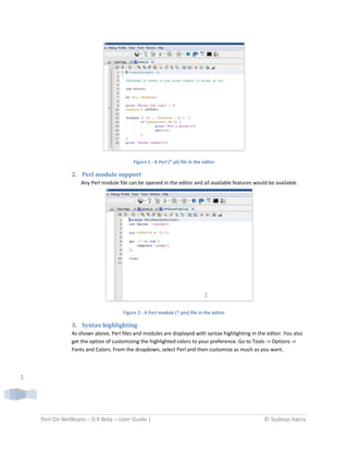 Perl on NetBeans v0.4 - User Guide | PDF