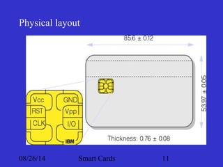 Physical layout 
08/26/14 Smart Cards 11 
 