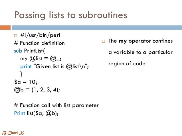 How to write subroutines in perl