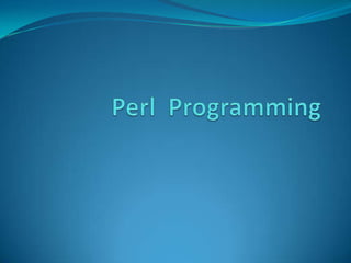 Perl  Programming 