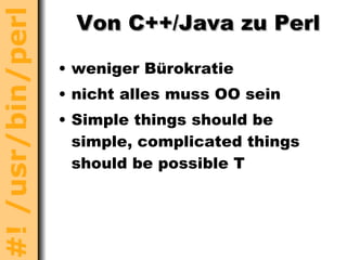 Perl - die Taschenkettensäge unter den Programmiersprachen - Vortrag 2003