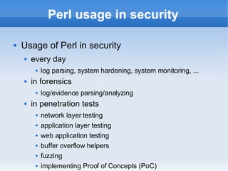 Perl Usage In Security and Penetration testing | ODP | Programming ...