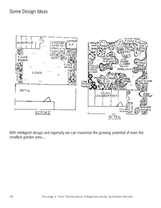 Some Design Ideas




With intelligent design and ingenuity we can maximise the growing potential of even the
smallest garden area...




18                  This page is from ‘Permaculture: A Beginners Guide’ by Graham Burnett
 
