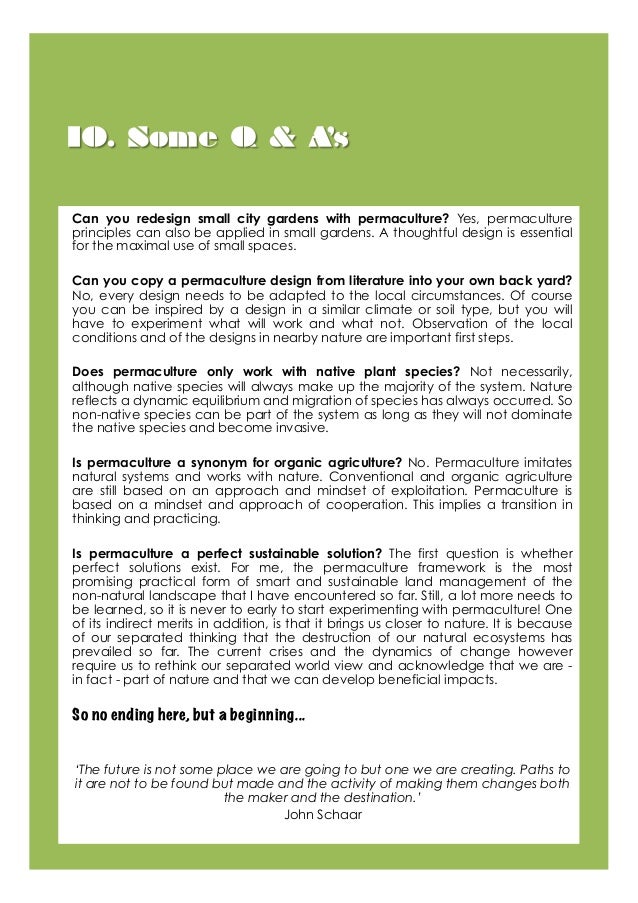 Permaculture Dissertation A Garden For The Future