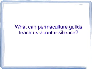 What can permaculture guilds teach us about resilience? 