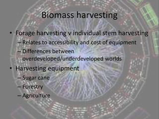 Biomass productionIn this bioregion the following have potential:BambooCamphor laurelLantanaMacadamia shellsPlantations, farms, roadside, nurseries, bush regenSustainably managed plantation timber wasteAgricultural waste