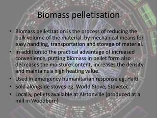 Biomass harvestingForage harvesting v individual stem harvestingRelates to accessibility and cost of equipment Differences between overdeveloped/underdeveloped worldsHarvesting equipmentSugar caneForestryAgriculture
