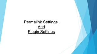 Permalink Settings
And
Plugin Settings
 