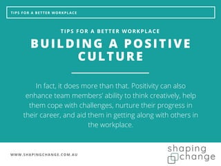 Building a positive culture in the workplace | PDF