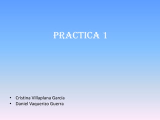Practica 1

• Cristina Villaplana García
• Daniel Vaquerizo Guerra

 