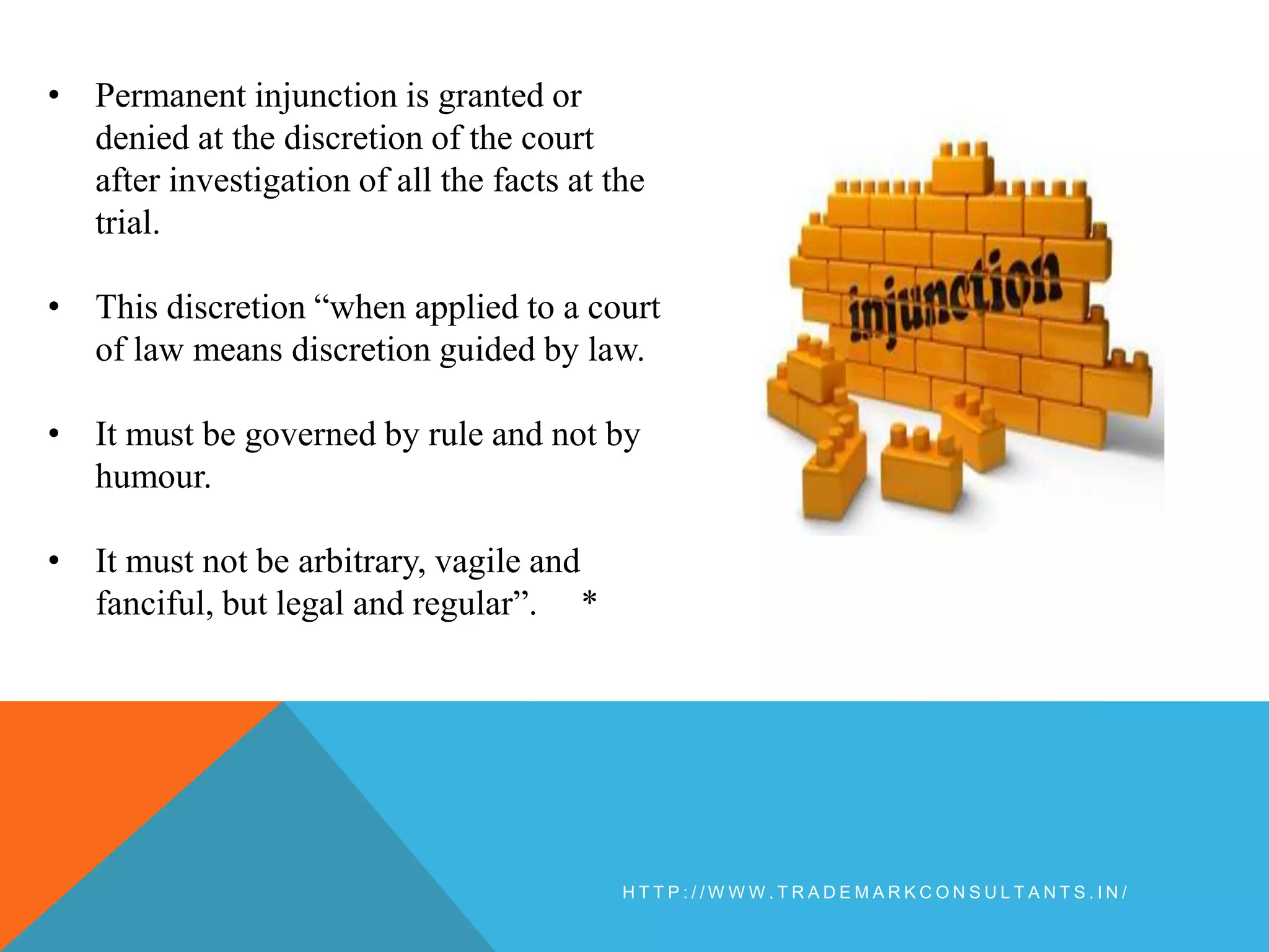 Permanent injunction of a trademark | PPTX | Law