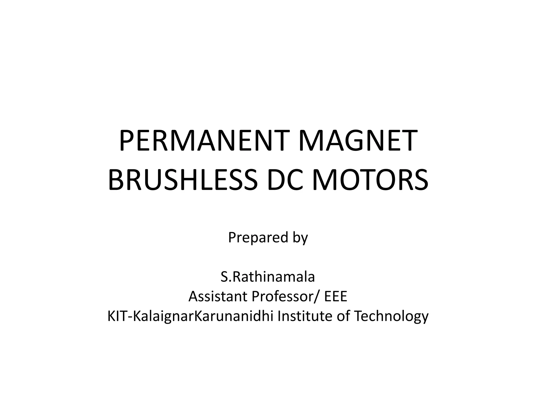 Permanent brushless dc motors ppt PPT