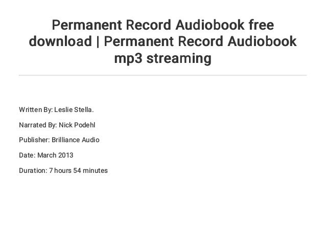 permanent record audio book