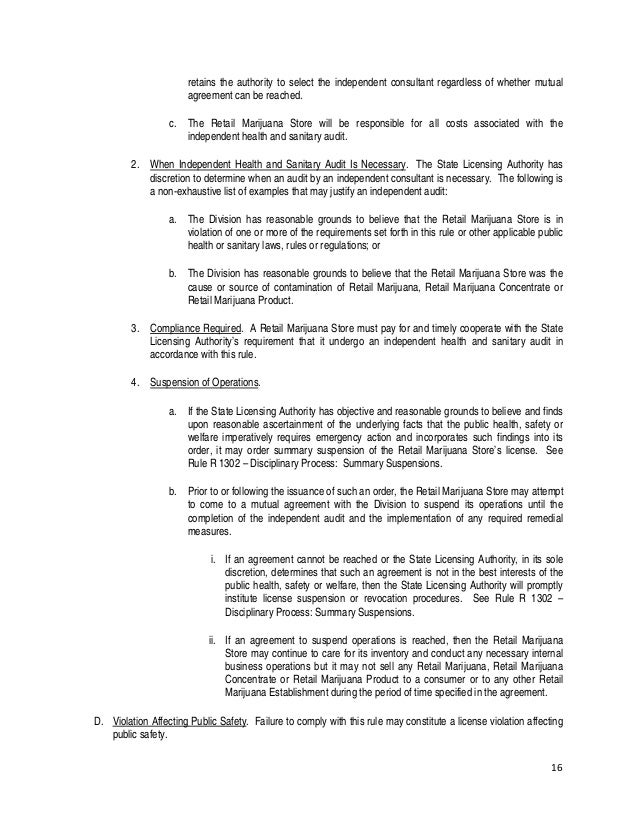 Colorado Mmip Permanent Retail Marijuana Rules Adopted January 10 Free Dispensary Security Plan Template
