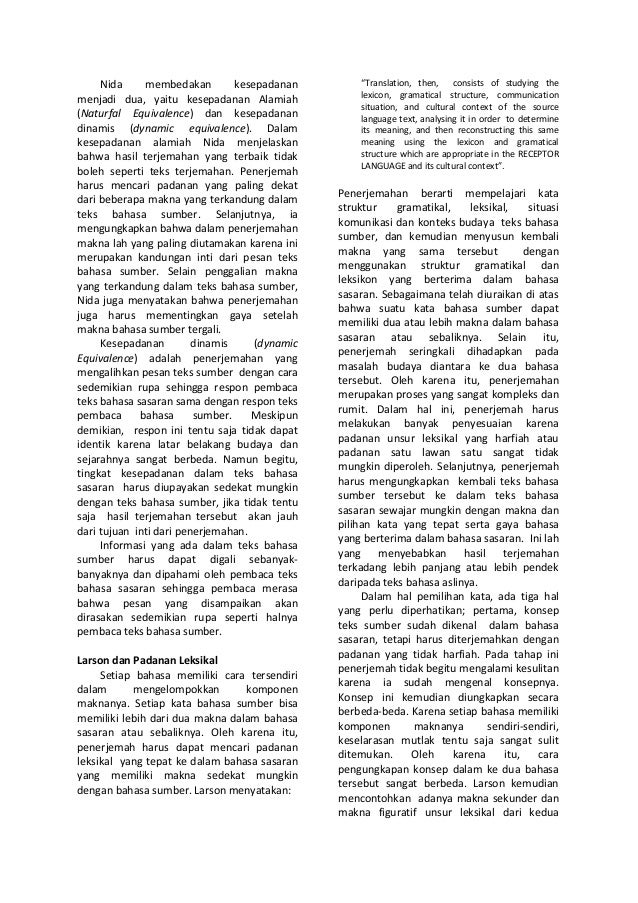Permasalahan padanan kata dan beberapa pendekatan penerjemahan Permasalahan padanan kata dan beberapa pendekatan penerjemahan