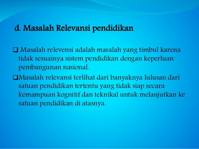 Permasalahan pendidikan dan penanggulangannya